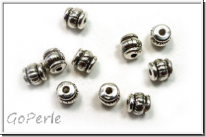 Spacer "Barrel", 5x5x5, antiksilberfb., Tibetsilber, 10 Stk.