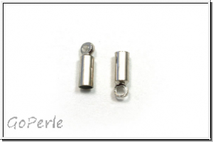 Endh�lse "einfach", 8,0x2,8mm, antiksilberfb., Messing, 2 Stk.