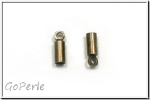 Endh�lse "einfach", 8,0x2,8mm, antikmessingfb., Messing, 2 Stk.
