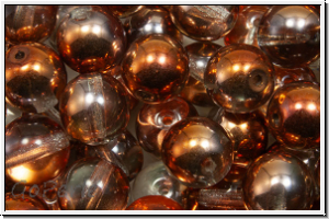 b�hm. Glasperle, rund, 8mm, ctrystal, trans., half sunset, 10 Stk.