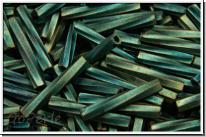 MTWB-4-1256, MIYUKI Twisted Bugles, Nr. 4 (12mm), patina, met., matte, AB, 10g