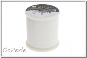 MIYUKI Beading Thread, F�delgarn, white, 1 Spule