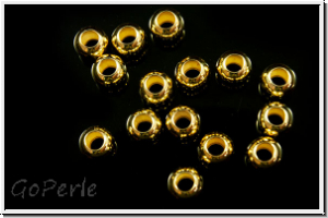 Silberperle "Kugel,glatt", 3,5mm, vergoldet, 925er Silber, 5 Stk.