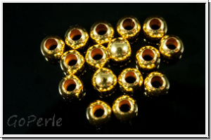 Silberperle "Kugel, glatt", 4,0mm, vergoldet, 925er Silber, 5 Stk.
