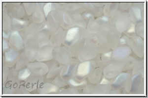 Gekko�-Beads, 3x5mm, crystal, trans., half AB, matte, 50 Stk.