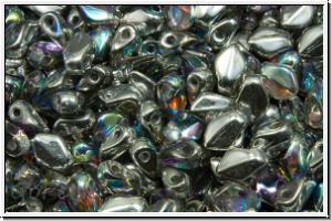 Gekko�-Beads, 3x5mm, crystal, trans., silver AB, 50 Stk.