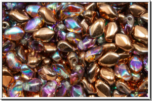 Gekko�-Beads, 3x5mm, crystal, trans., copper AB, 50 Stk.