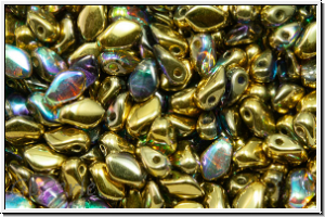 Gekko�-Beads, 3x5mm, crystal, trans., golden AB, 50 Stk.