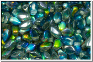 Gekko�-Beads, 3x5mm, crystal, trans., blue AB, 50 Stk.