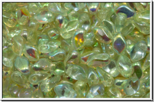 Gekko�-Beads, 3x5mm, crystal, trans., green AB, 50 Stk.