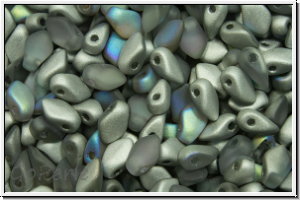 Gekko�-Beads, 3x5mm, crystal, trans., silver AB, matte, 50 Stk.