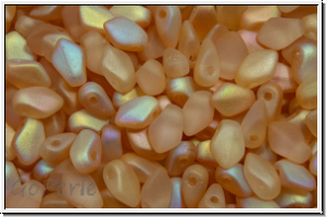 Gekko�-Beads, 3x5mm, crystal, trans., yellow AB, matte, 50 Stk.