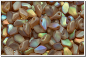 Gekko�-Beads, 3x5mm, crystal, trans., brown AB, matte, 50 Stk.