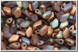 Gekko�-Beads, 3x5mm, crystal, trans., copper AB, matte, 50 Stk.