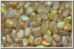 Gekko�-Beads, 3x5mm, crystal, trans., lemon AB, matte, 50 Stk.