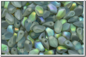 Gekko�-Beads, 3x5mm, crystal, trans., blue AB, matte, 50 Stk.