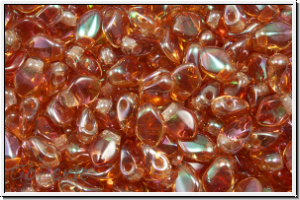 Gekko�-Beads, 3x5mm, crystal, trans., half copper luster, 50 Stk.