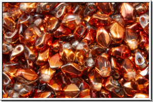Gekko�-Beads, 3x5mm, crystal, trans., half sunset, 50 Stk.