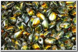 Gekko�-Beads, 3x5mm, crystal, trans., half marea, 50 Stk.