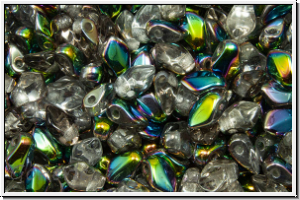 Gekko�-Beads, 3x5mm, crystal, trans., half vitrail, 50 Stk.