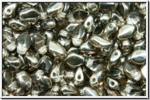 Gekko�-Beads, 3x5mm, crystal, trans., half chrome, 50 Stk.