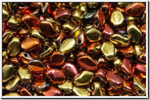 Gekko�-Beads, 3x5mm, black, op., california gold rush, 50 Stk.