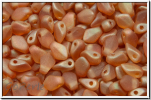 Gekko�-Beads, 3x5mm, crystal, trans., half copper luster, matte, 50 Stk.