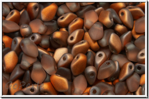 Gekko�-Beads, 3x5mm, crystal, trans., half sunset, matte, 50 Stk.