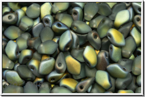 Gekko�-Beads, 3x5mm, crystal, trans., half marea, matte, 50 Stk.