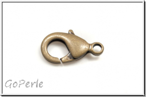 Karabiner "glatt", 15x8mm, messingfb., lasiert, Messing, 1 Stk.