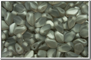Gekko�-Beads, 3x5mm, crystal, trans., half chrome, matte, 50 Stk.