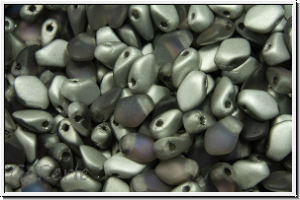 Gekko�-Beads, 3x5mm, crystal, trans., bermuda blue, matte, 50 Stk.