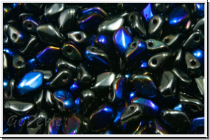 Gekko�-Beads, 3x5mm, black, op., half azuro, 50 Stk.