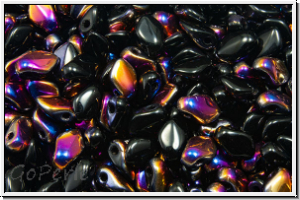 Gekko�-Beads, 3x5mm, black, op., half sliperit, 50 Stk.