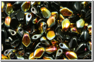 Gekko�-Beads, 3x5mm, black, op., half marea, 50 Stk.