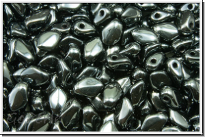 Gekko�-Beads, 3x5mm, black, op., full silver chrome, 50 Stk.