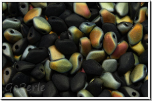 Gekko�-Beads, 3x5mm, black, op., half marea, matte, 50 Stk.