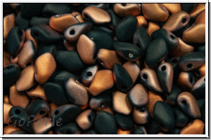 Gekko�-Beads, 3x5mm, black, op., half capri gold, matte, 50 Stk.