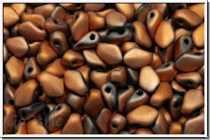 Gekko�-Beads, 3x5mm, black, op., full capri gold, matte, 50 Stk.