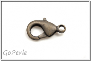 Karabiner "glatt", 15x8mm, antikmessingfb., matt, Messing, 1 Stk.