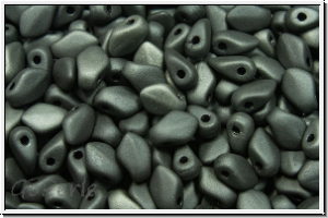Gekko�-Beads, 3x5mm, black, op., full silver chrome, matte, 50 Stk.