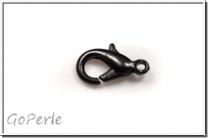 Karabiner "glatt", 12x6mm, black. lasiert, Messing, 1 Stk.