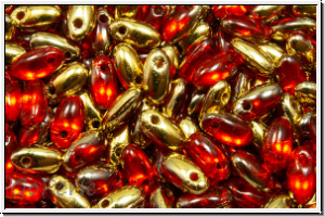 RZ-90020-26441, RIZO Perlen, orange, dk., trans., half brass, 10 g