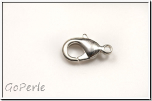 Karabiner "glatt", 12x6mm, silberfb., Messing, 1 Stk.