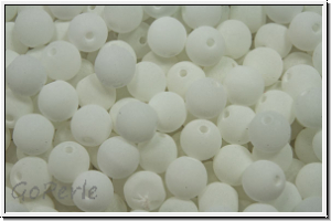 b�hm. Glasperle, rund, 4mm, white, alabaster, soft white neon, 50 Stk.