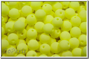 b�hm. Glasperle, rund, 4mm, white, alabaster, soft yellow neon, 50 Stk.