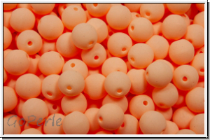 b�hm. Glasperle, rund, 4mm, white, alabaster, soft orange neon, 50 Stk.