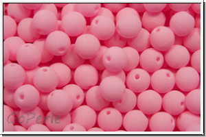 b�hm. Glasperle, rund, 4mm, white, alabaster, soft pink neon, 50 Stk.