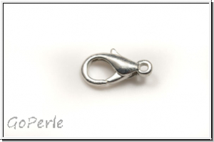 Karabiner "glatt", 12x6mm, silberfb., matt, Messing, 1 Stk.