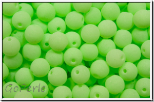 b�hm. Glasperle, rund, 4mm, white, alabaster, soft lime neon, 50 Stk.